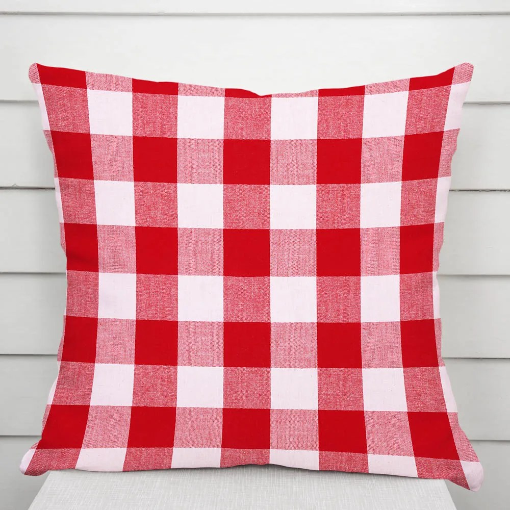Biante Bavlnená obliečka na vankúš Olivia OL-016 Červeno-biela kocka veľká 60 x 60 cm