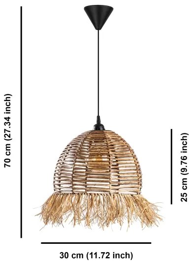 Závesný luster RUYO na lanku 1xE27/40W/230V hnedý