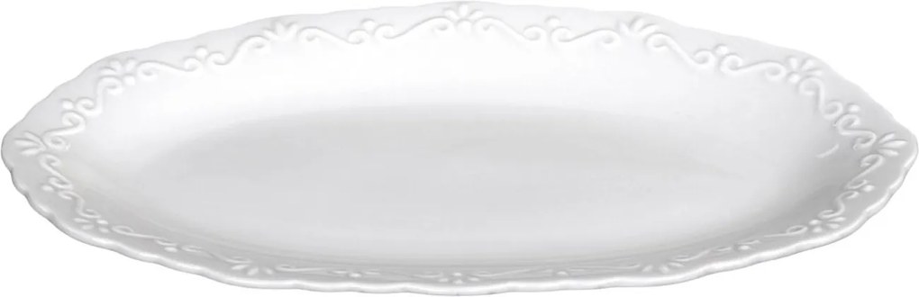 Oválný tácek Provence z bílého a krémového porcelánu – 23*15 cm
