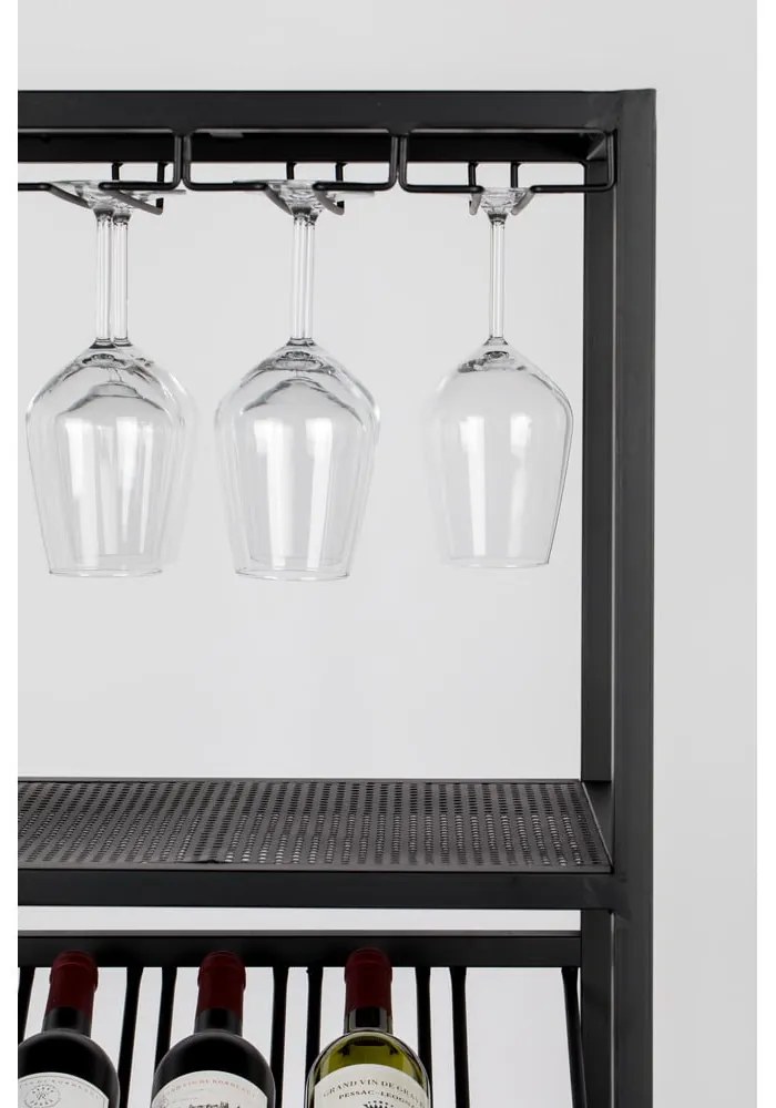 Čierna kovová vinotéka na 20 fliaš, 48x180 cm Cantor - Zuiver
