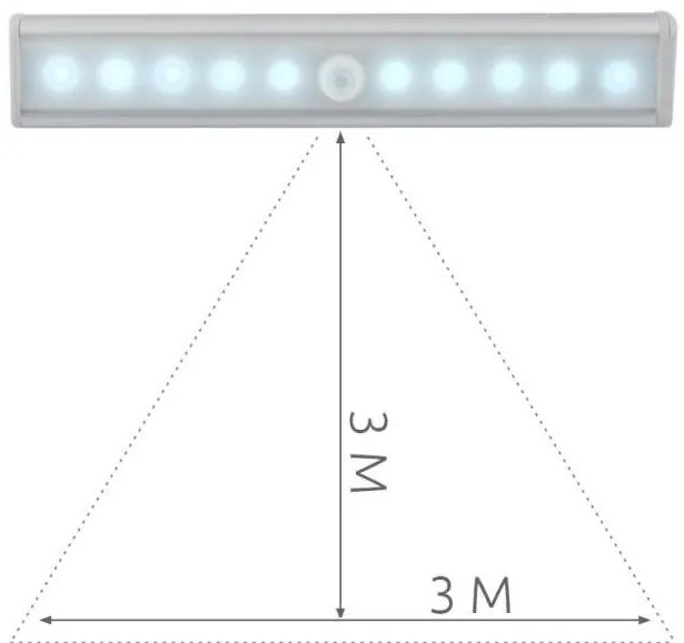Izoxis LED osvetlenie s pohybovým senzorom 10LED, 4x AAA