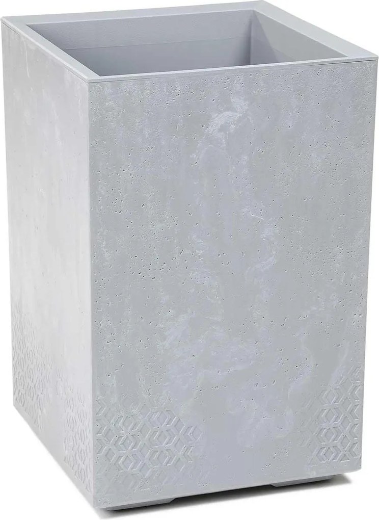 PLASTOVÝ KVETINÁČ NA KOLIESKACH BETONIQUE 60X40X40 CM IMITÁCIA BETÓNU SIVÁ