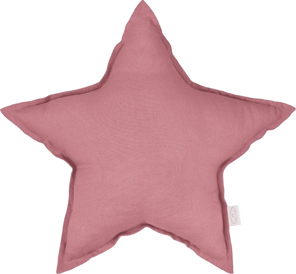 Ľanový vankúš hviezda sýto ružová 50 cm