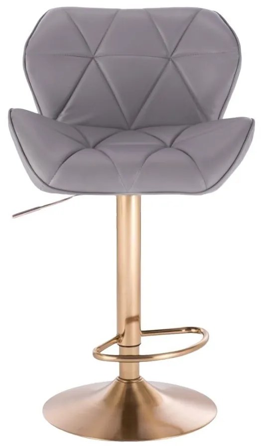 LuxuryForm DESIGN Barová stolička MILANO na zlatom tanieri - šedá