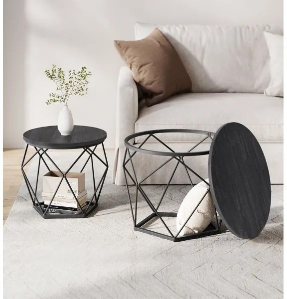 SADA 2x Konferenčný stolík TALIA čierny