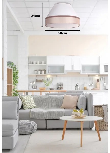 Duolla - Stropné svietidlo AVIGNON 1xE27/15W/230V pr. 50 cm biela/béžová