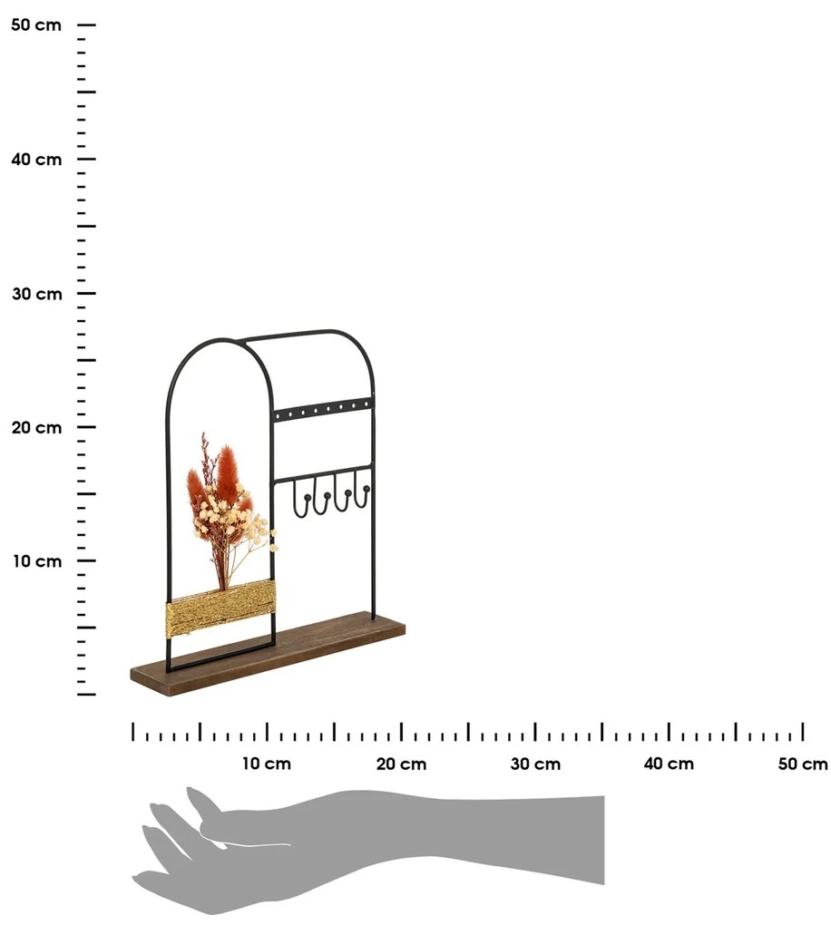 Stojan na bižuterii FLOWERS hnědý