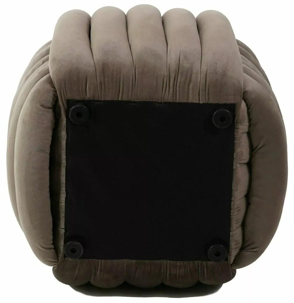 Taburet Bruni Velvet tmavě béžový