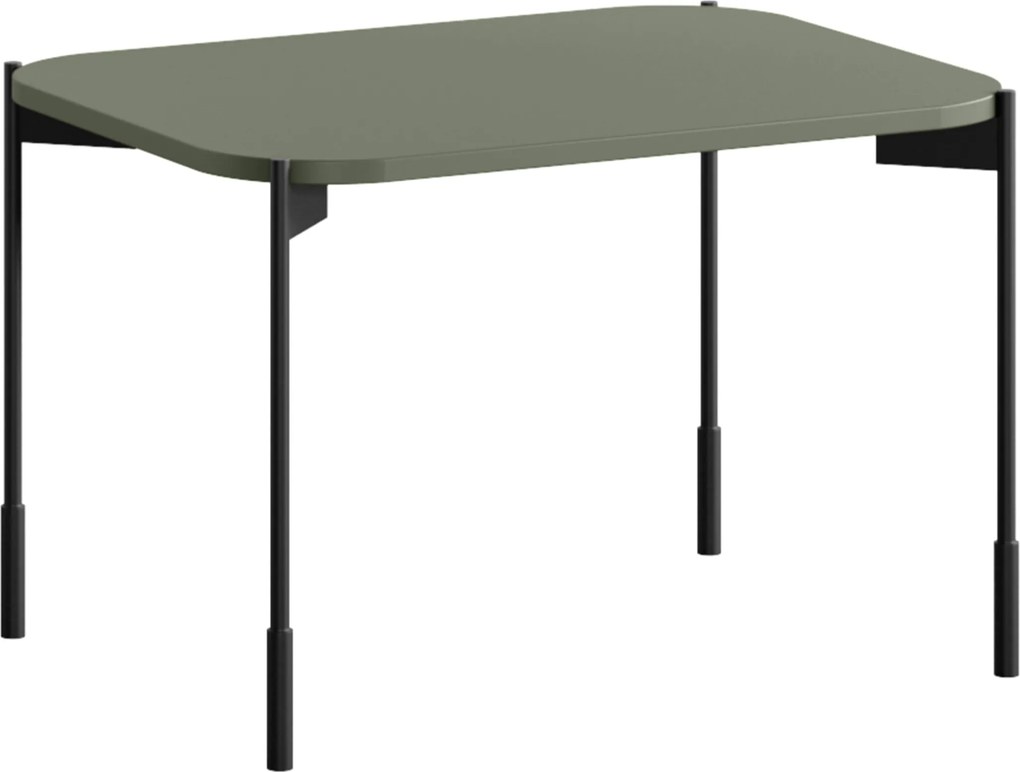 Hnedý konferenčný stolík Sonatia 60 cm s kovovými nohami - olivový