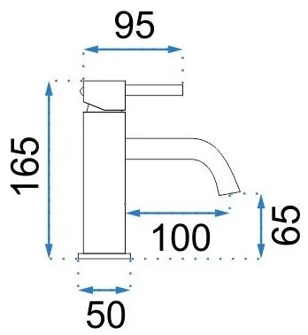 REA-B4102 - Umývadlová batéria LUNGO 16,5 cm čierna