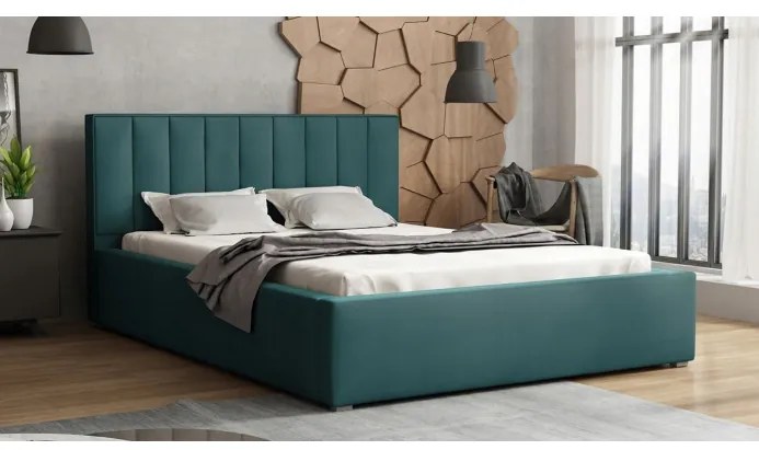 Jednolôžková posteľ s úložným priestorom a roštom 120x200 TARNEWITZ 2 - modrá
