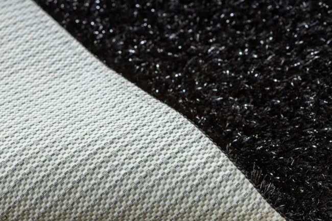 Kúpeľňový koberček SYNERGY glamour / lurex, čierny kruh