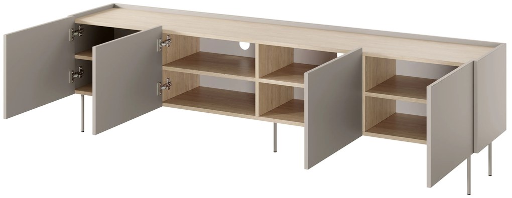 TV stolík Desin 220 cm - kašmírová / dub nagano