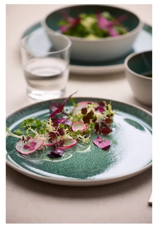 Biela/zelená miska z kameniny 850 ml Gastro White/Green – Bitz