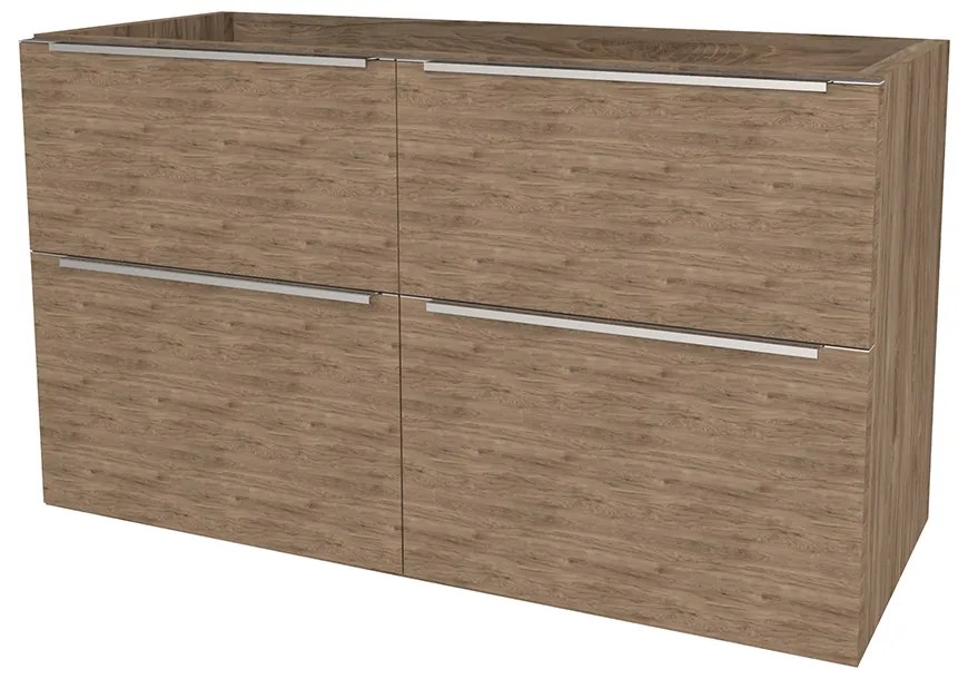 Mereo, Mereo Mailo, kúpeľňová skrinka 121 cm, chróm madlo, Multidecor, Dark Rockford Hic, MER-CN593SDRH1