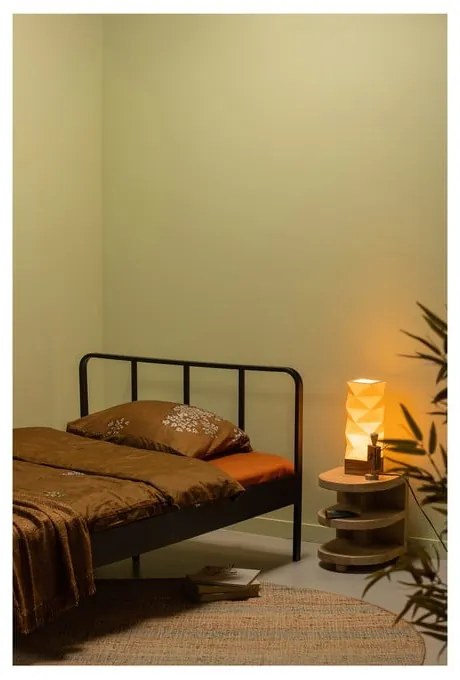 Čierna kovová jednolôžková posteľ s roštom 120x200 cm Mees – WOOOD