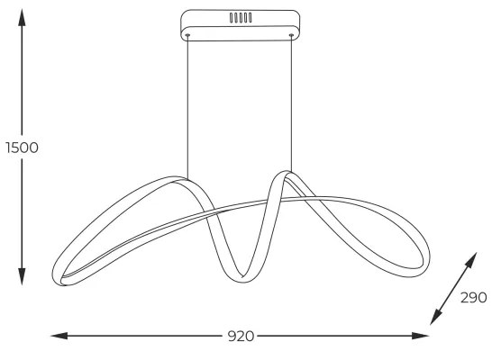 Zuma Line 20026P-GD - LED Luster na lanku FERMI LED/50W/230V 3000/4000/6000K