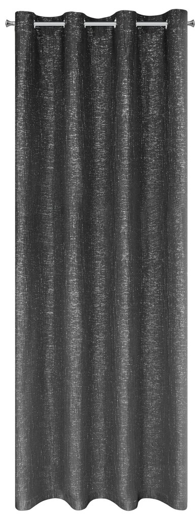 ZÁVES NA KRÚŽKOCH RENNE 140X250 CM ČIERNA
