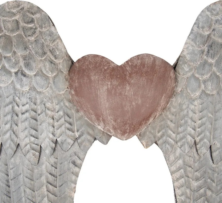 Zinková antik nástenná dekorácia anjelské krídla Wings Angel - 79*6*113 cm