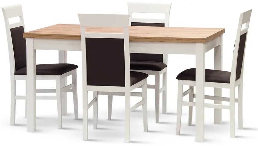 Stima stôl W 23 Vyberte odtieň ->: Dub Wotan, Vybetre odtieň podnože ->: Biela, Vyberte rozmer ->: 160 x 80 cm +40 cm