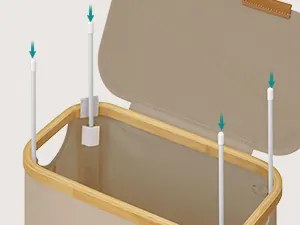 Koš na prádlo Leslie 65 L hnědý