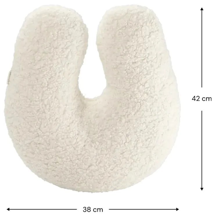 Krémový detský pohovkový vankúš z textílie buklé U – Wigiwama