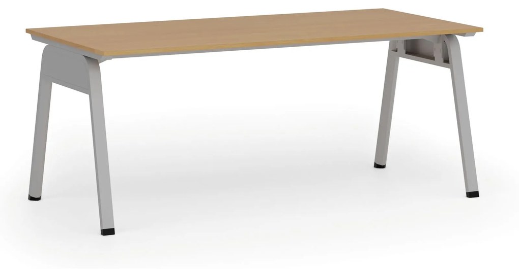 Kancelársky stôl PRIMO GAMMA, 1800 x 900 mm, sivá podnož, buk