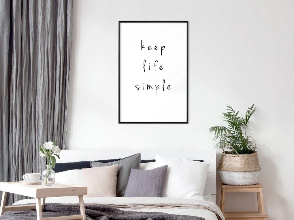 Artgeist Plagát - Keep Life Simple [Poster] Veľkosť: 20x30, Verzia: Čierny rám s passe-partout