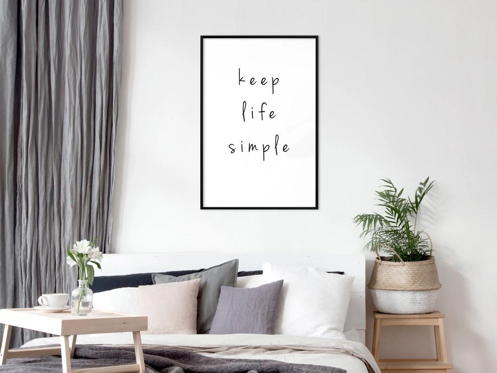 Artgeist Plagát - Keep Life Simple [Poster] Veľkosť: 40x60, Verzia: Zlatý rám