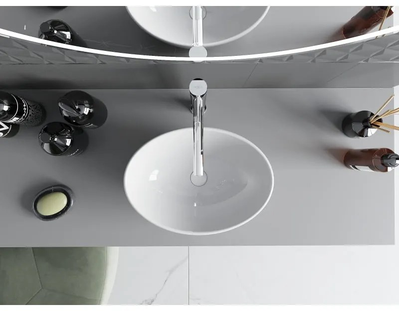 Mexen Elza, umývadlo na dosku 40x34 cm, biela lesklá, 21014000