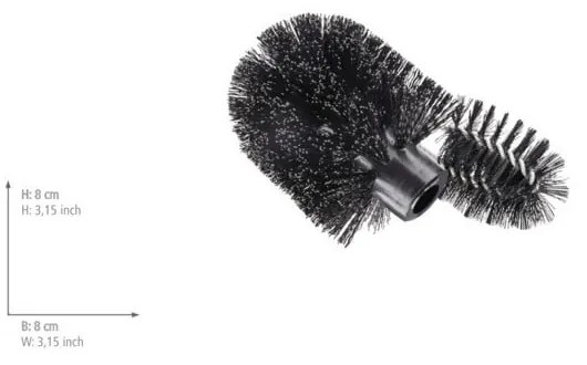 Čierna plastová náhradná hlavica pre WC kefu Ø 8 cm – Wenko