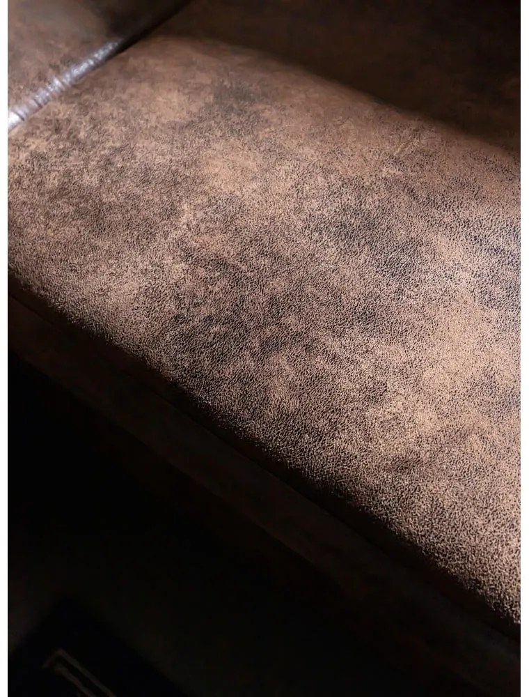 Hnedá rozkladacia rohová pohovka z imitácie kože (ľavý roh) Lofty Lilly – Miuform