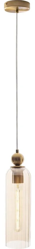 MAXLIGHT P0510 - Luster na lanku CAMPANILA 1xE27/40W/230V pr. 10 cm mosadz/béžová