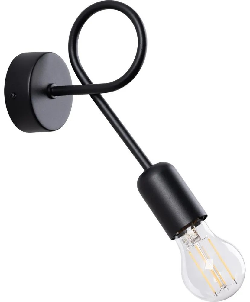 Sollux SL.1433 - Nástenná lampa LOOP 1xE27/15W/230V čierna