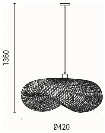 Luster na lanku 1xE27/40W/230V bambus