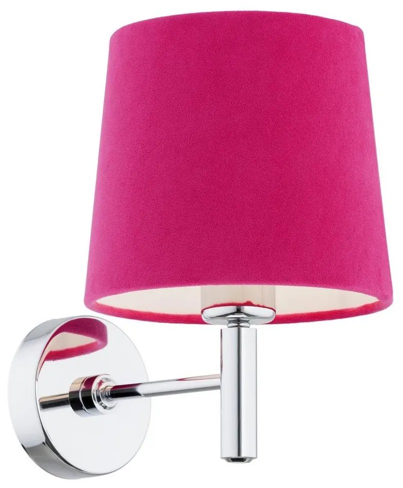 Argon 3909 - Nástenná lampa BOLZANO 1xE27/15W/230V ružová/lesklý chróm
