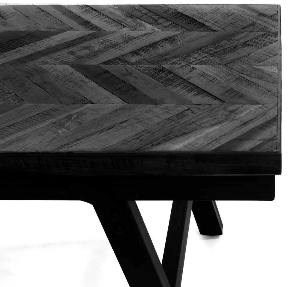 BAZAR BIZAR The Herringbone Bench - Black - 110 lavica