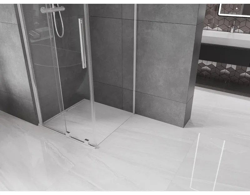 Mexen Velar, sprchový kút s posuvnými dverami 110(dvere) x 110(stena) cm, 8mm číre sklo, chrómový profil, 871-110-110-01-01