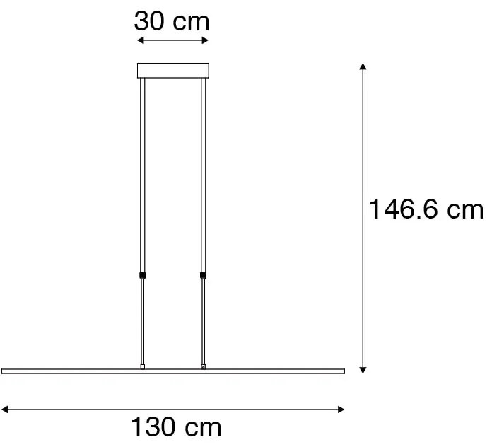 Závesné svietidlo čierne so zlatom vrátane LED stmievateľné - Bold