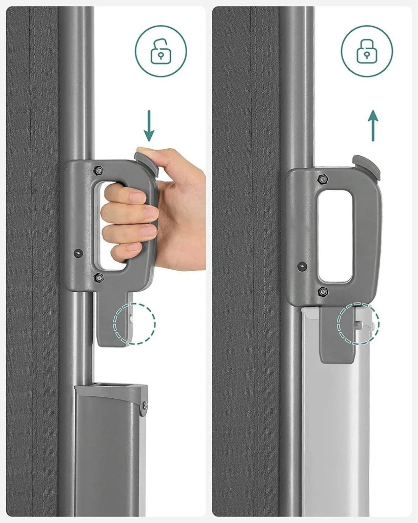 Bočná markíza na balkón, terasu, 400 x 160 cm, šedá