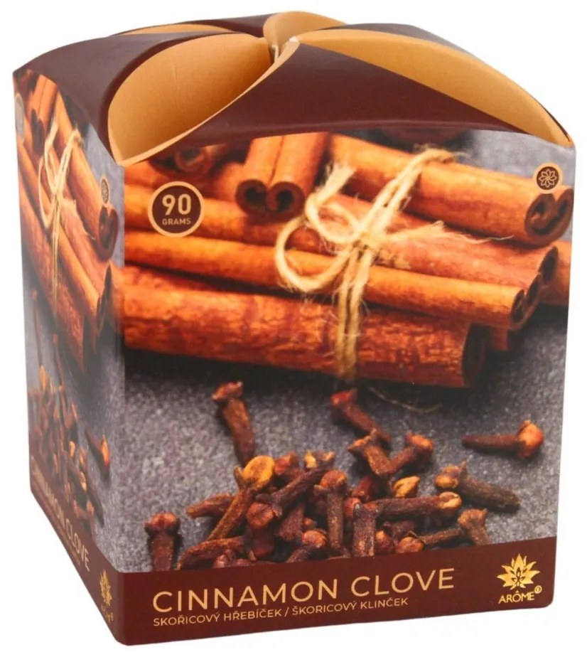 Arome Vonná sviečka v skle Cinamon Clove, 90 g