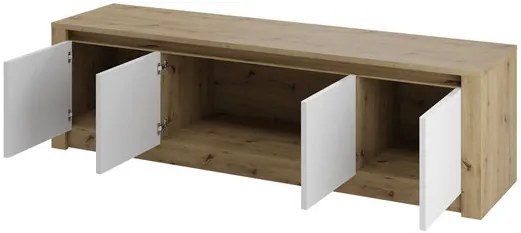 Nízka komoda K4D Nicenna NC04, Farba:: dub artisan / biela