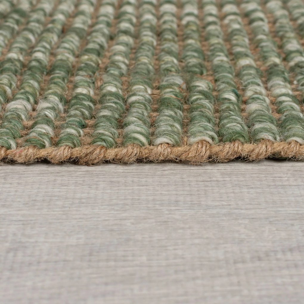 Flair Rugs, AKCIA: 60x110 cm Kusový koberec Mottle Jute Ombre Green, zelená, chodba / predsieň