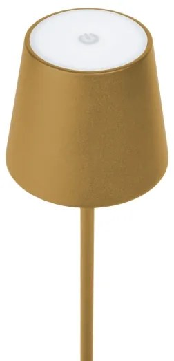 LED stmievateľná vonkajšia stolová lampa LED/4W/4000 mAh 3000/4000/5500K IP44 zlatá