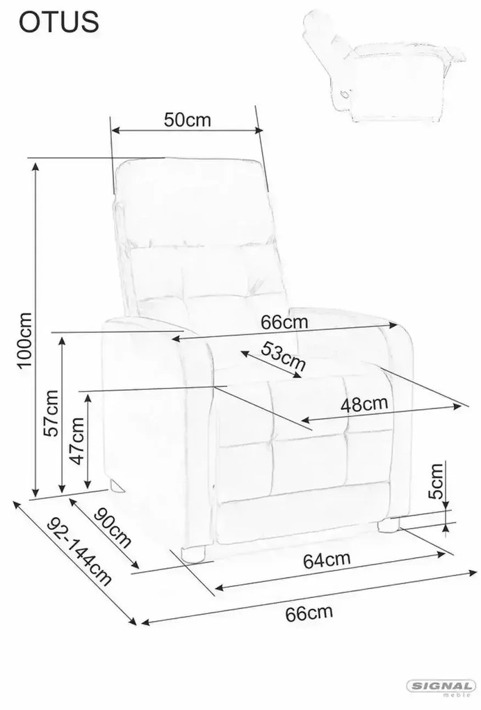 Elektrické polohovací křeslo OTUS II Brego světle šedé