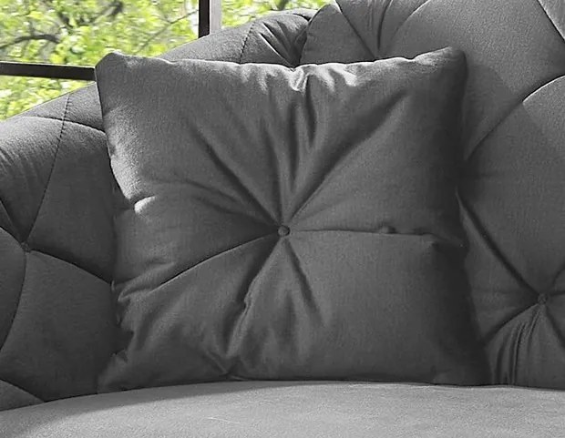 Pohovka s prešitím Leeds, šedá zamatová látka