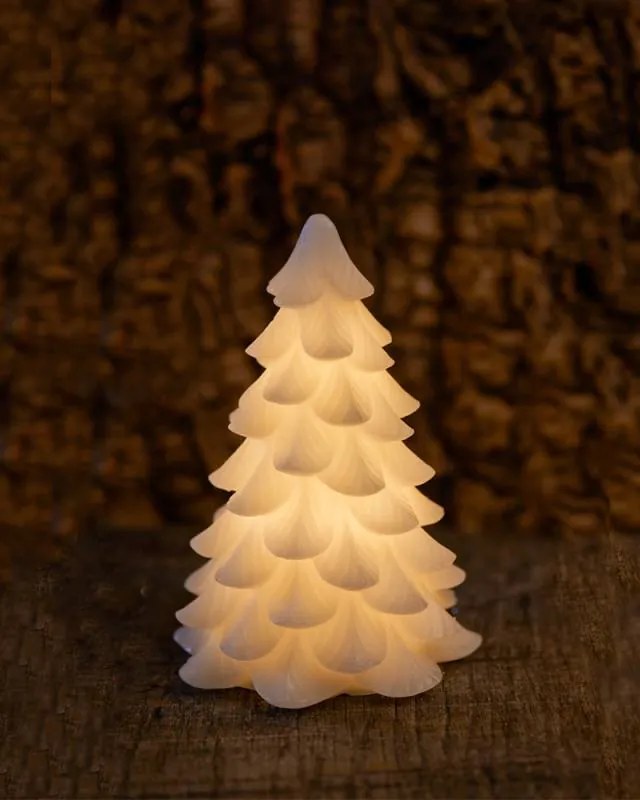 SIRIUS Led svíčka - stromeček, bílý, 16 cm