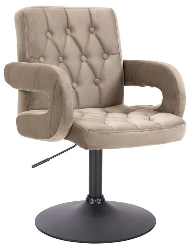 LuxuryForm DESIGN Stolička BOSTON VELUR na čiernom tanieri - latte