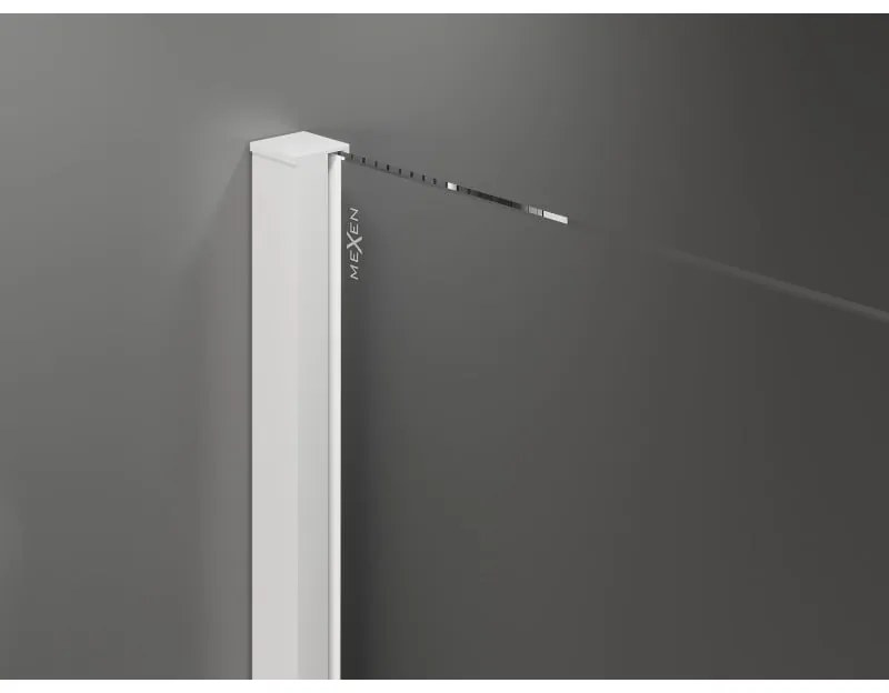 Mexen Velar, posuvné dvere do otvoru 150x200 cm, 8mm číre sklo, biely profil, 871-150-000-01-20