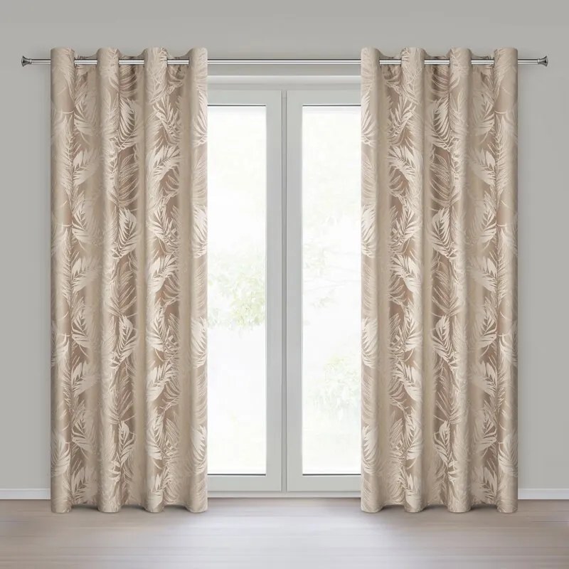 Dekorstudio Zamatový záves VERA na dekoračných kolieskach v tmavobéžovej farbe 140 x 250 cm